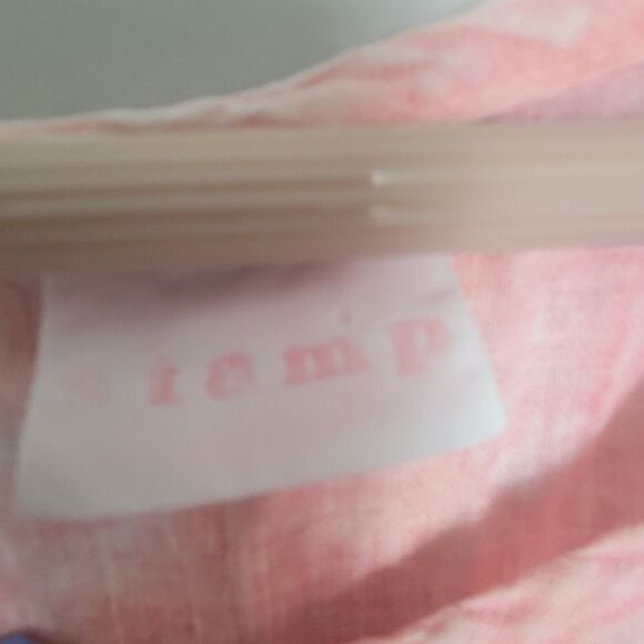 STAMP Pink Linen Sleeveless Abstract Floral Tank  Blouse Small - Picture 2 of 4